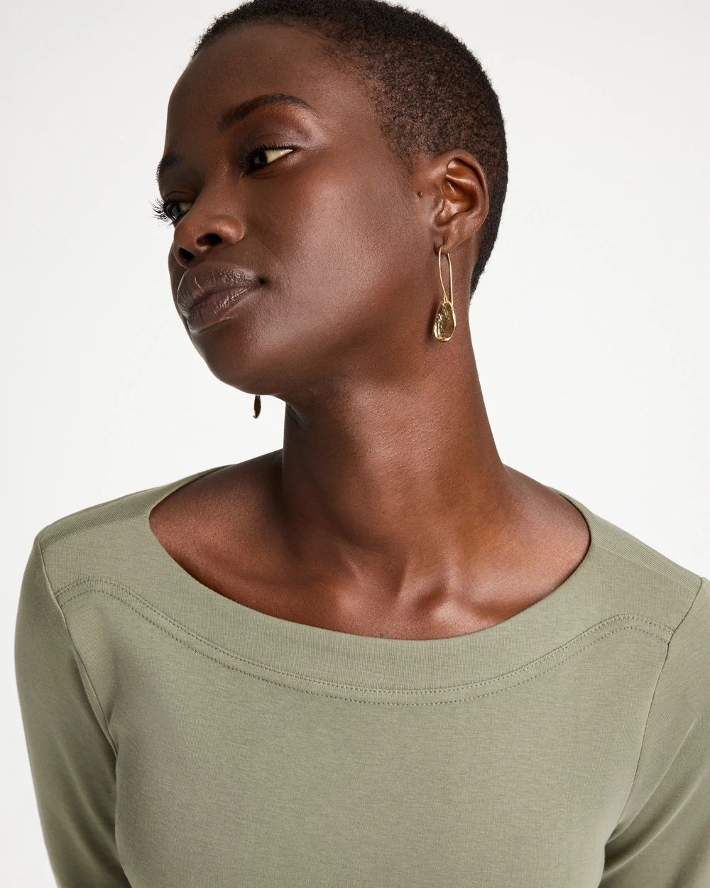 Stretch Cotton Boatneck Tee | Chico's